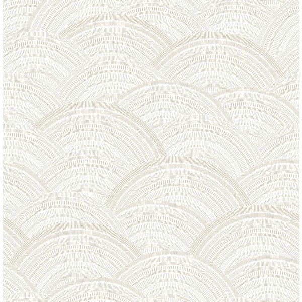 A-Street Prints White Encircle Geometric Wallpaper Sample