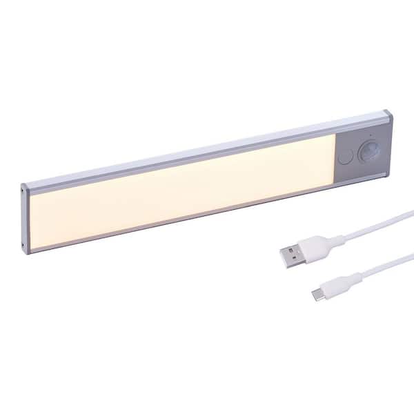 BLACK+DECKER LEDUC9-1WB Push Wire Under Cabinet Light Bar, Plug-in or  Hardwire, 9, Warm White, Gray
