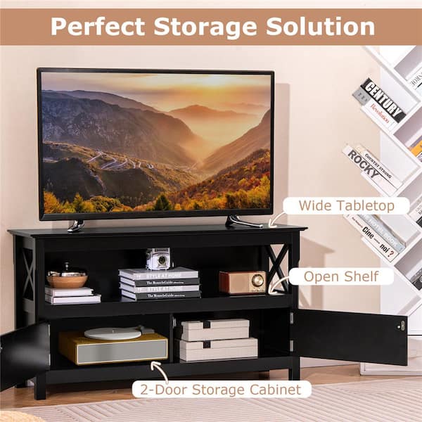 TV Cabinet with Large Space 1 offers Shelf Metal Home TV Stand