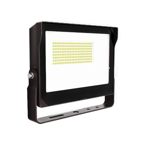 MEDINAH POWER 400-Watt Equivalent Integrated LED Outdoor Bronze Flood Light, 14000 Lumens, 4000K Bright white light, Dusk-to-Dawn