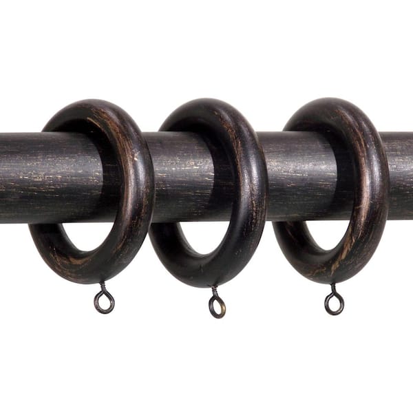 Classic Home Antique Bronze Wood Curtain Rings (Set of 7)