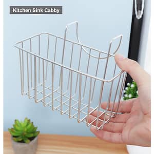 Large Stainless Steel Sponge Holder for Kitchen, Rust Proof Caddy Dish Draining Sink Basket