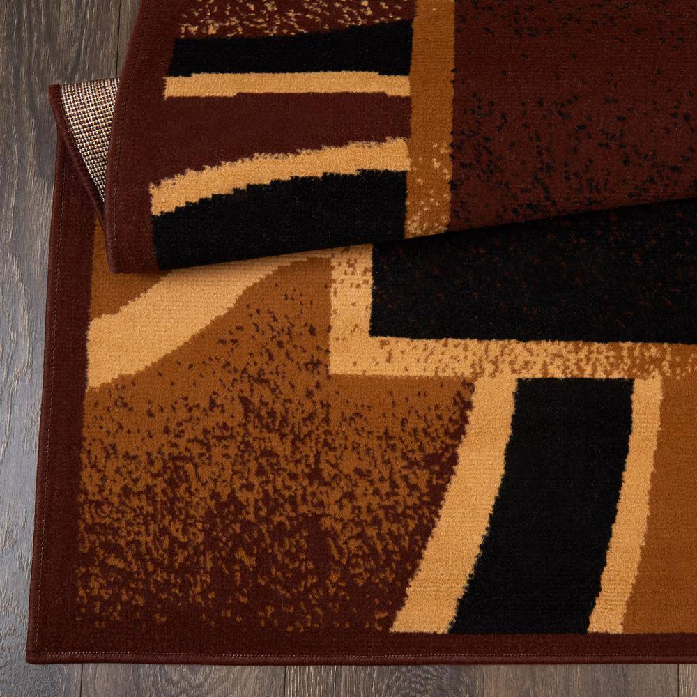 Premium Brown Rectangular Washable Synthetic Area Rug, 7'8"x10'7"
