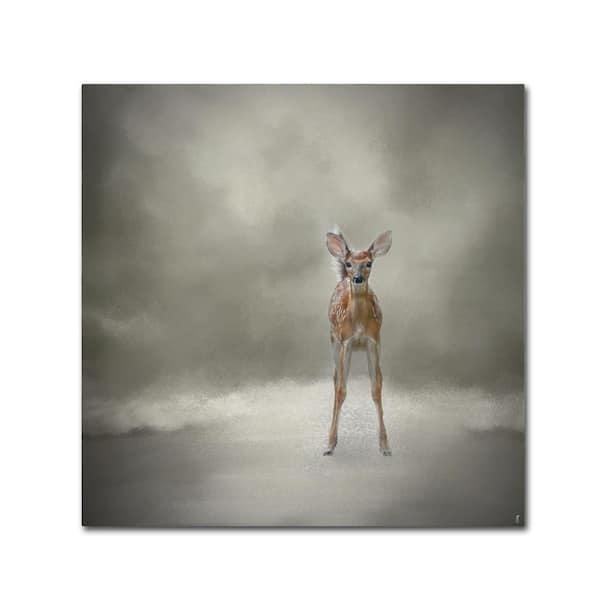 Trademark Fine Art 18 in. x 18 in. Stand Strong Little Fawn by Jai Johnson Floater Frame Animal Wall Art