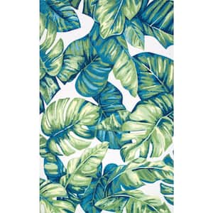 Contemporary Floral Lisa Multi 9 ft. x 12 ft. Indoor/Outdoor Patio Area Rug