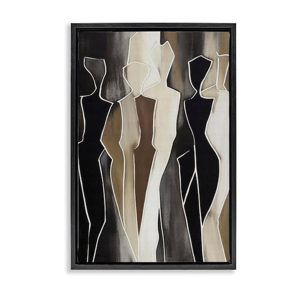 Stupell Industries Earthy People Silhouettes by LSR Creative Studio Black Floater Frame Abstract Graphic Art Print 31 in. x 21 in.