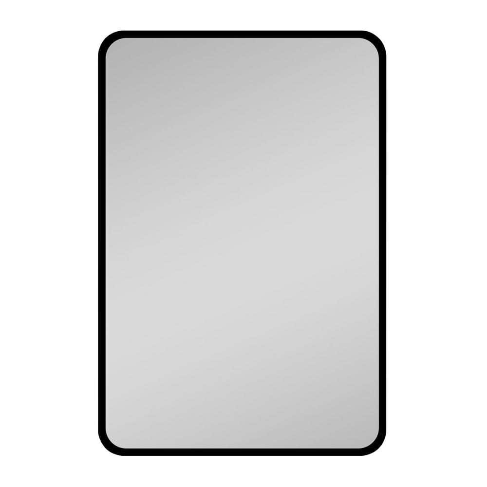 24 in. W x 30 in. H Rectangle Aluminum Framed Wall Bathroom Vanity Mirror in Black, Hangs Horizontally or Vertically price history on PriceWatchPro