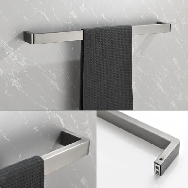 ruiling 24 in. Wall Mount Towel Bar in Square with Brilliance