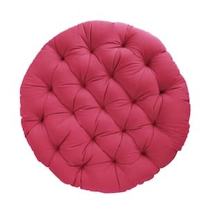 44 in. x 4 in. Indoor Round Papasan Cushion in Sunbrella Canvas Hot Pink