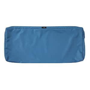 Ravenna Water-Resistant 48 in. x 18 in. x 3 in. Patio Bench/Settee Cushion Slip Cover, Empire Blue