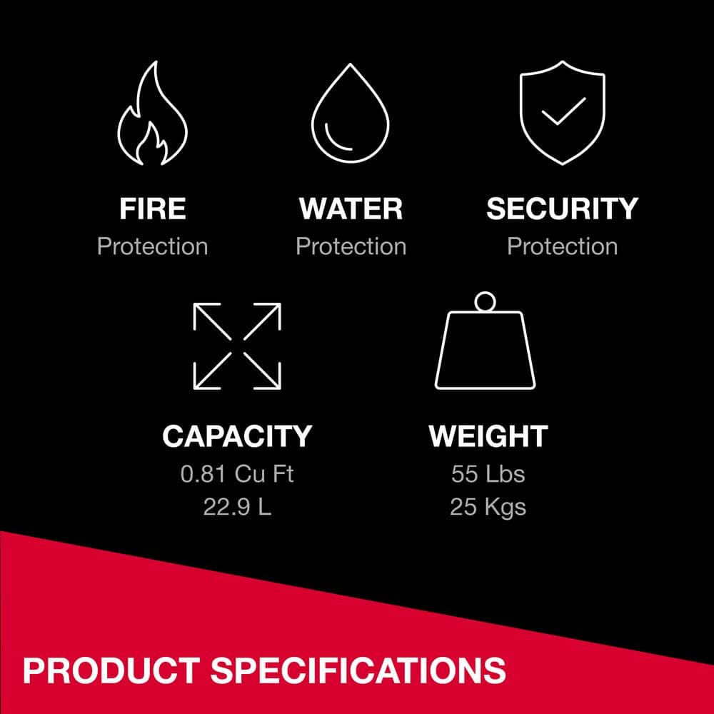 Black Small Fireproof Waterproof Safe with Combination Lock