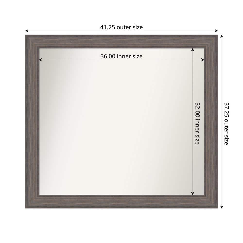 Country Barnwood 41.25 in. W. x 37.25 in. Custom Non-Beveled Wood Framed Bathroom Vanity Wall Mirror price history on PriceWatchPro