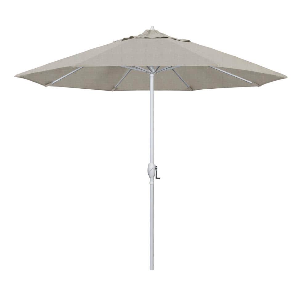 9 ft. Matted White Aluminum Market Patio Umbrella Auto Tilt in Woven Granite Olefin price history on PriceWatchPro