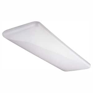 2-Light White Cloud Fixture Fluorescent Steel Ceiling Fixture with White Euro-Style Acrylic Lens