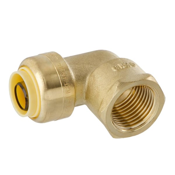 1/2 in. Push Fit x 1/2 in. NPT Female Pipe Thread Brass 90-Degree Elbow Fitting