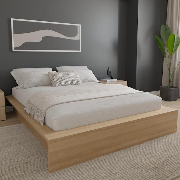 Nexera Marcy 4-Piece Natural Blonde Oak Wood Queen Size Bedroom