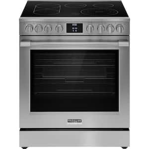30 in. 5 Element Slide-In Electric Range in Stainless Steel with Air Fry and Total Convection