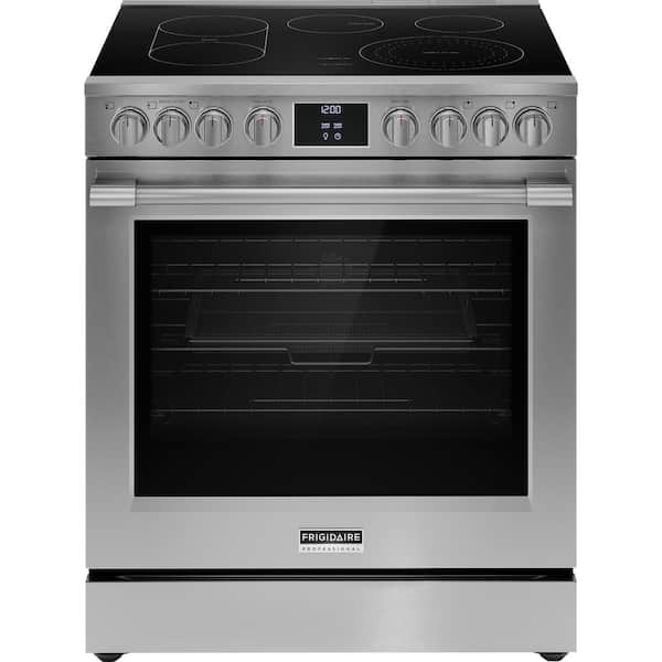 Frigidaire Professional 30 in. 5 Burner Element Slide-In Electric Range in Stainless Steel with Air Fry and Total Convection