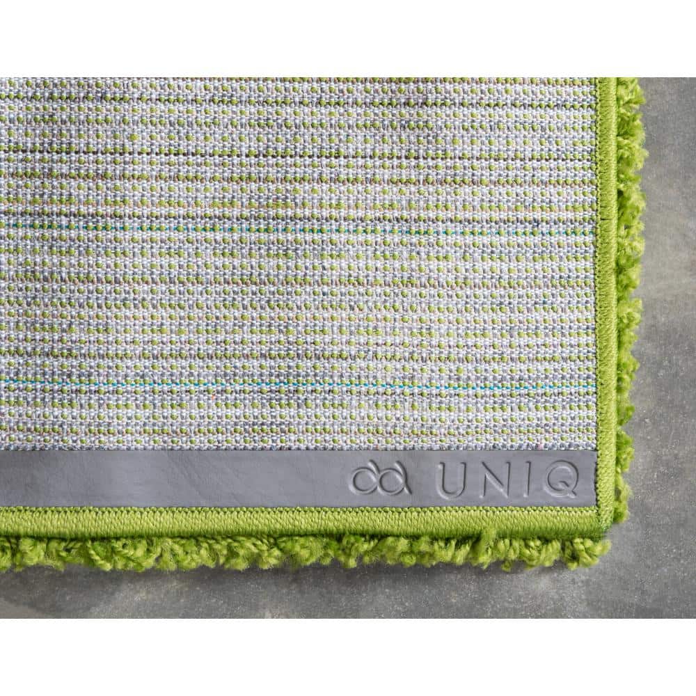 Handmade Green Synthetic Shag Kids' 4' x 6' Rug