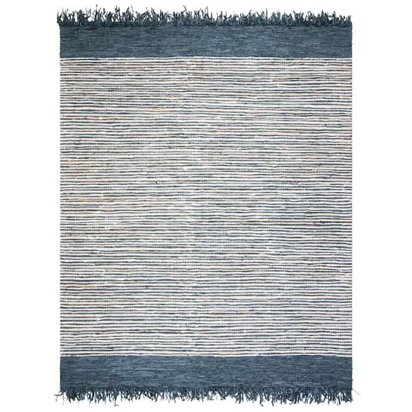 SAFAVIEH Vintage Leather Dark Gray/Multi 8 ft. x 10 ft. Striped Area Rug