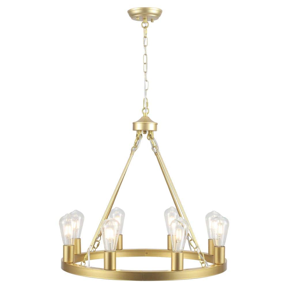 8-Light Gold Modern Chandelier Wagon Wheel Chandelier for Living Room price history on PriceWatchPro