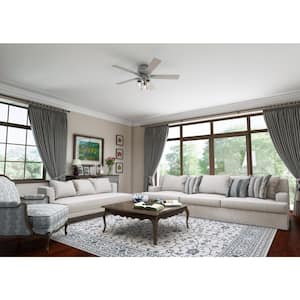 Hartland 52 in. Low Profile LED Indoor Matte Silver Ceiling Fan with Light Kit