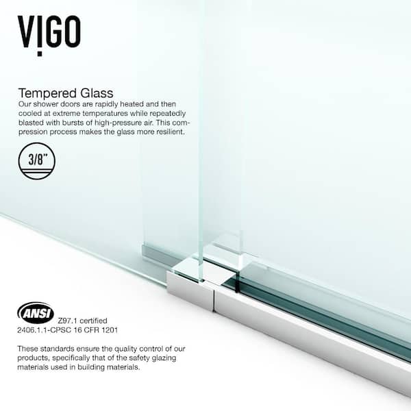 VIGO Winslow 36 in. L x 48 in. W x 80 in. H Frameless VIGO Winslow 36 in. L x 48 in. W x 80 in. H Frameless