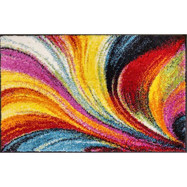 Well Woven Viva Pleasure Multi Color Modern Abstract Lines 2 ft. x 3 ft. Doormat Accent Area Rug