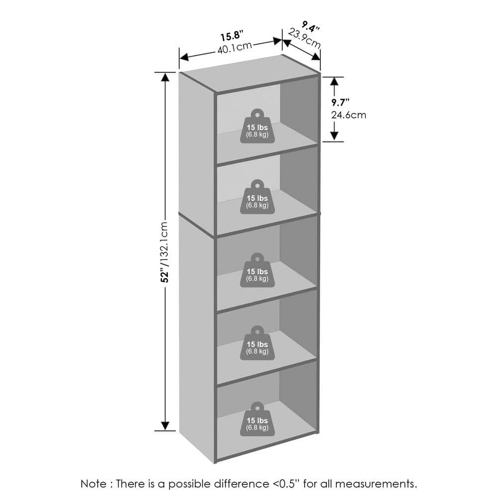 White Laminated 5-Tier Freestanding Multipurpose Shelf