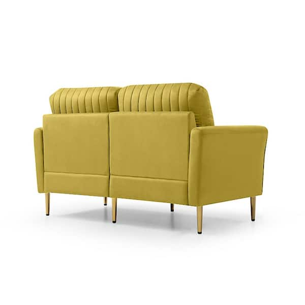 yellow two seater sofa