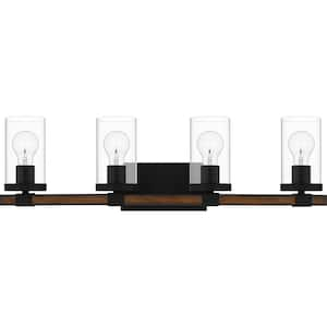 Nottinghill 29 in. 4-Light Matte Black Vanity Light