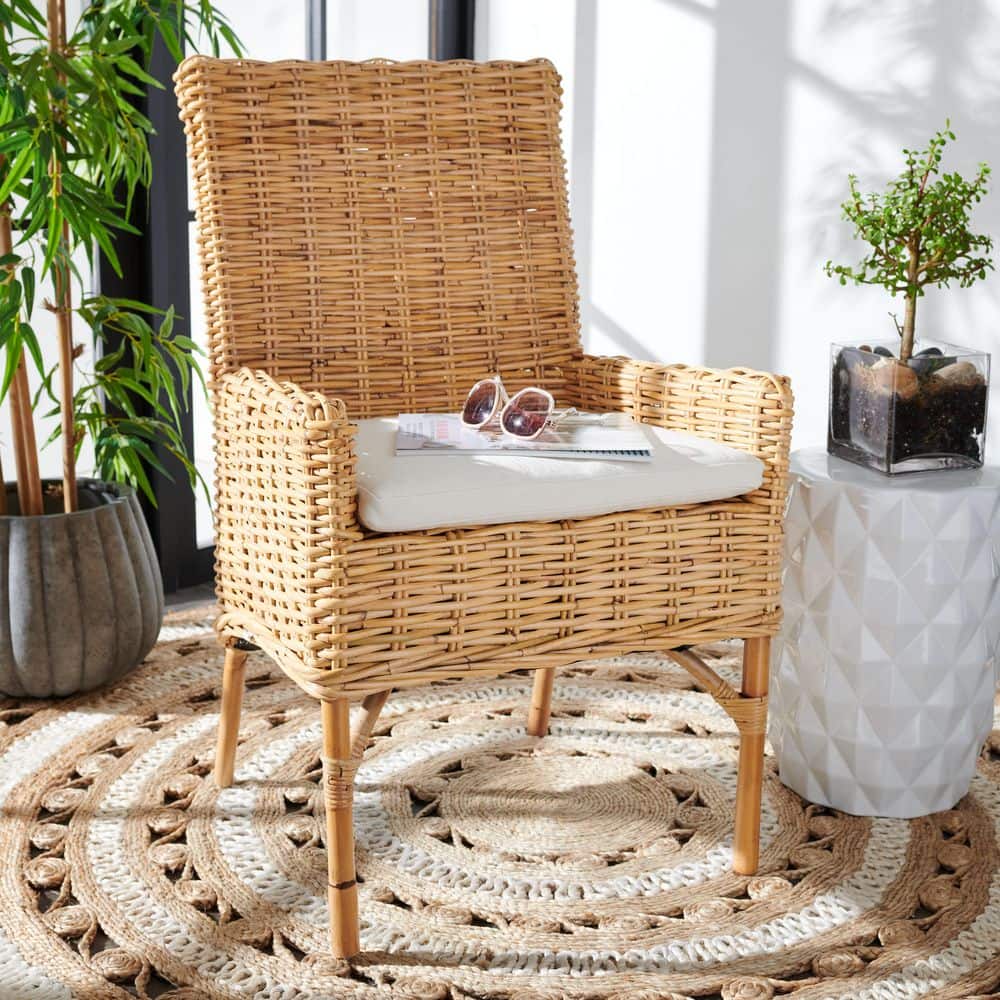 Nancy Natural/White Polyester Arm Chair price history on PriceWatchPro