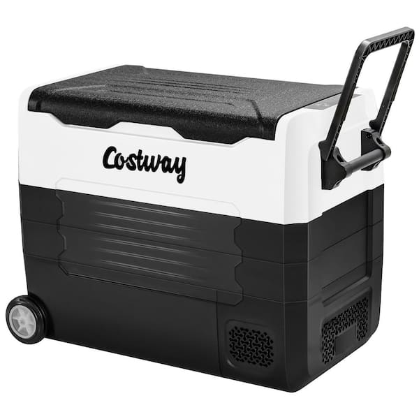 Costway 58 Quarts Car Refrigerator Portable RV Freezer Dual Zone