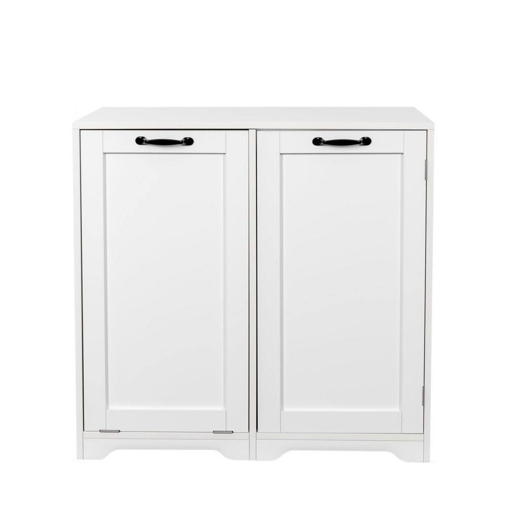 31.50 in. W x 15.75 in. D x 30. 31 in. H White Linen Cabinet with Tilt-Out Laundry Hamper, Adjustable Shelf price history on PriceWatchPro