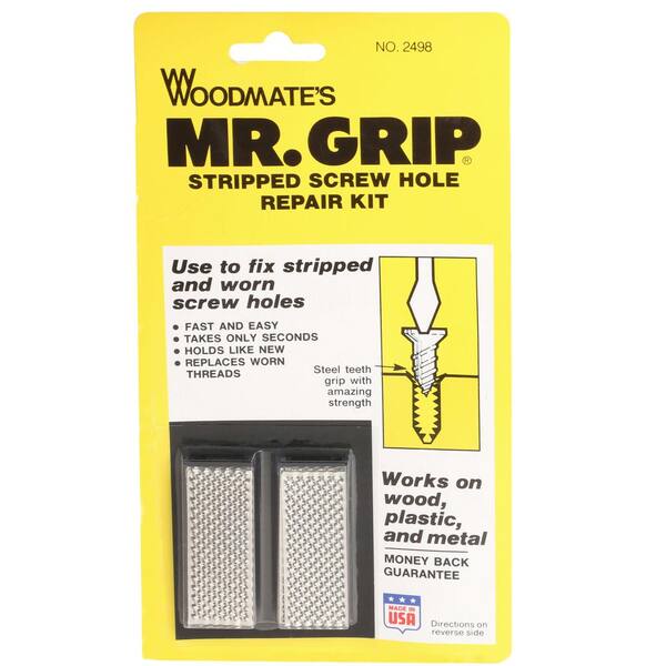 2 pk~ Woodmate MR GRIP 2" Stripped Screw Repair Kit Steel Hole Patch 2498 NEW!! 