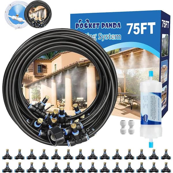 Misopily 75 ft. Misting Cooling System with Filter for Outdoor Garden, Backyard Cooling