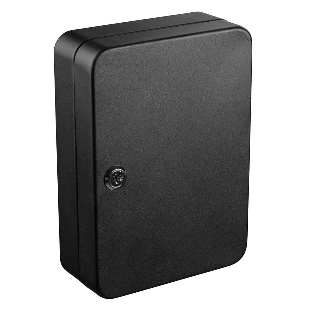 Black Steel Wall-Mount Key Cabinet with Key Lock