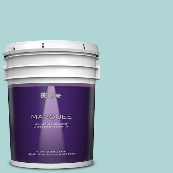 BEHR MARQUEE 5 gal. #T12-19 Sugar Pool Eggshell Enamel Interior Paint & Primer