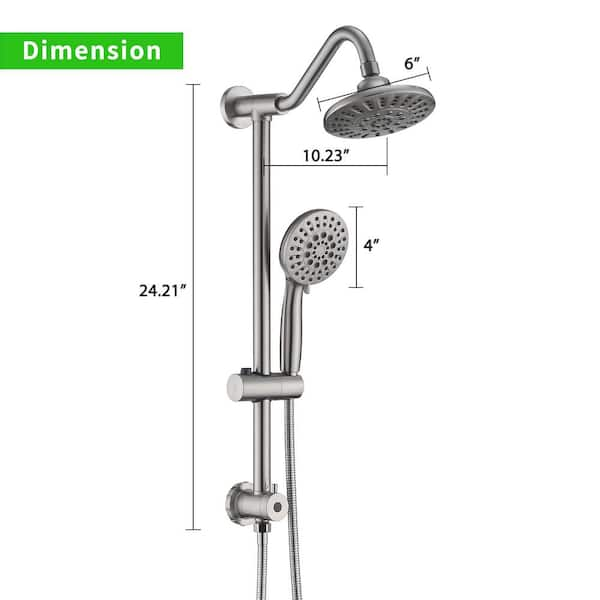 Contemporary Wand Dual-Function Handshower with Hose