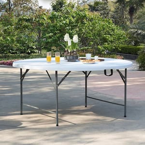 Foldable Resin Table with Sturdy Steel Support Portable and Waterproof Indoor/Outdoor Picnic, Laptop, Dining Table 5 ft.