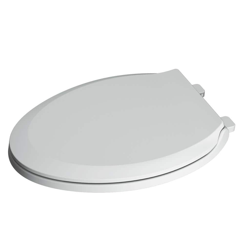 White Antimicrobial Slow-Close Elongated Toilet Seat