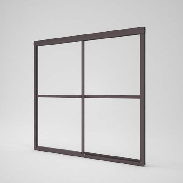 Sylanor Astral 59.5 in. W x 56.75 in. H Framed Sliding Tub Door in Matte Black with 1/8 in. Clear Tempered Glass