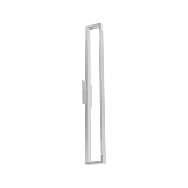 KUZCO Swivel 32 in. 1-Light 38-Watt Brushed Nickel Integrated LED Wall Sconce