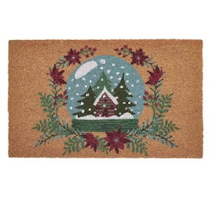 Snowglobe Multicolor 18 in. x 30 in. Coir Christmas Outdoor Doormat