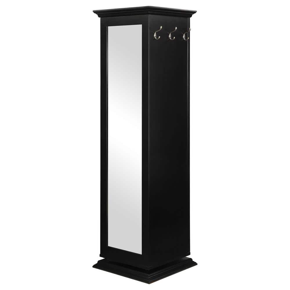 Black Swivel Cabinet with Mirror and Cork Board