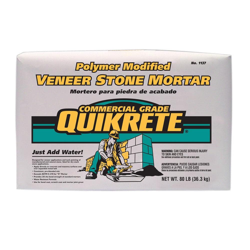 Quikrete 80 lb. Polymer Modified Veneer Stone Mortar Mix 113785 - The ...