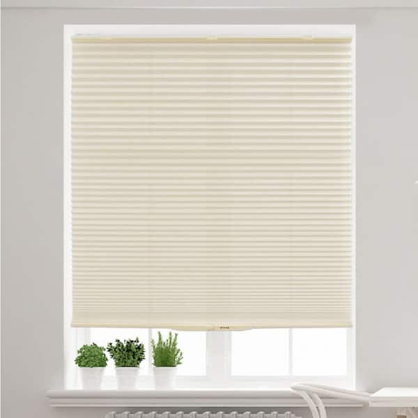Lumi Home Furnishings DIY Ivory Cordless Light Filtering Polyester Honeycomb Cellular Shade 30 in. W x 64 in. L