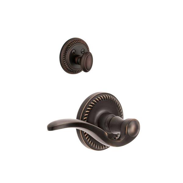 Grandeur Newport Single Cylinder Timeless Bronze Combo Pack Keyed Alike with Right Handed Bellagio Lever and Matching Deadbolt