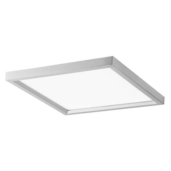 Minka Lavery Vantage 15 in. sq. 1-Light Brushed Nickel LED Flush Mount with White Acrylic Diffuser
