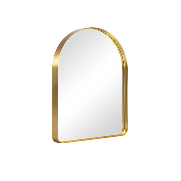 Dovelina 21 in. W x 64 in. H Arch Metal Framed Modern Gold Floor Leaning Mirror